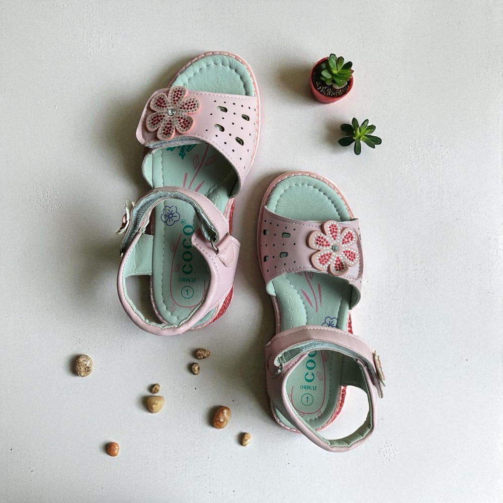 Adorable Pink Floral Kids Sandals